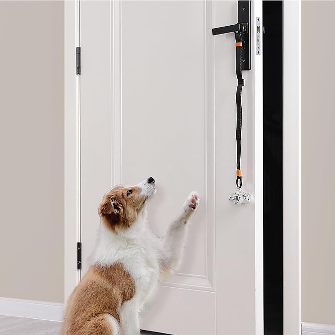 SVD.PET 2 Packs Dog Doorbells to Go Outside for Potty Training, Puppy Dog Bells with Hanging Ring Attachable to Door Knob or Anywhere Near The Door, Height Adjustable, Loud Jingle Bells (Light Pink)
