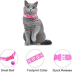 Dog Collar and Leash Set 3Pcs Puppy Collar and Leash Paw Print Whelping ID Collars Buckle Soft Nylon Litter Adjustable Pet Collar for Puppy Small Dogs Walking Training (Pink Green Blue)