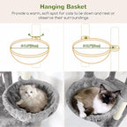 Globlazer Heavy Duty Cat Tree, 81 inch Extra Large Cat Tree for Indoor Cats Large Adult, Sturdy Cat Tower with 8 Scratching Post, 2 Cat Condos, 2 Platform, S81C, Light Grey