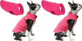Gooby Fleece Vest Dog Sweater - Pink, X-Small - Warm Pullover Fleece Dog Jacket with O-Ring Leash - Winter Small Dog Sweater Coat - Cold Weather Dog Clothes for Small Dogs Boy or Girl (Pack of 2)