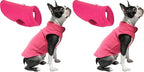 Gooby Fleece Vest Dog Sweater - Pink, X-Small - Warm Pullover Fleece Dog Jacket with O-Ring Leash - Winter Small Dog Sweater Coat - Cold Weather Dog Clothes for Small Dogs Boy or Girl (Pack of 2)