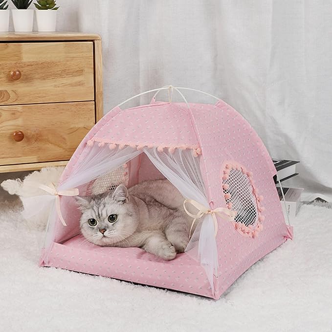 Pet Tent House Dogs Bed Portable Removable Puppies Cat Indoor Outdoor Kennels Cave