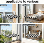 Cat Window Perch, Foldable Cat Hammock Seat for Window with Metal Frame and Large Suction Cups, Window Perch for Cats Inside, Hold 40lb (Black and White, XL)