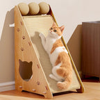 22.44 x 14.56 x 11.41 Inch Sisal Cat Scratcher, Natural Scratching Post, Cat Scratch Pad for Wall and Couch, Durable Toy for Indoor Kittens with Hanging Ball