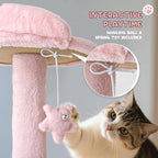 MoNiBloom 77 Inch Cat Tree Tower for Indoor Cats Large Adults, Tall Cat Tower with Scratching Post, Multi-Level Furniture Activity Center with Cat Condo Pet Play House, Soft Pink