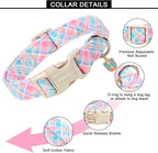 ARING PET Easter Dog Collar, Cute Colorful Plaid Stripe Girl Doggy Collars with Quick Release Buckle for Puppy Small Medium Large Dogs-XL