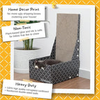 Hide & Scratch Cardboard Cat Scratcher Box & Bed - Dark Grey Diamond (Vertical L-Shaped) | Double-Sided Corrugated Pad for Indoor Cats | Refillable Scratching Board Toy for Play & Furniture Protection