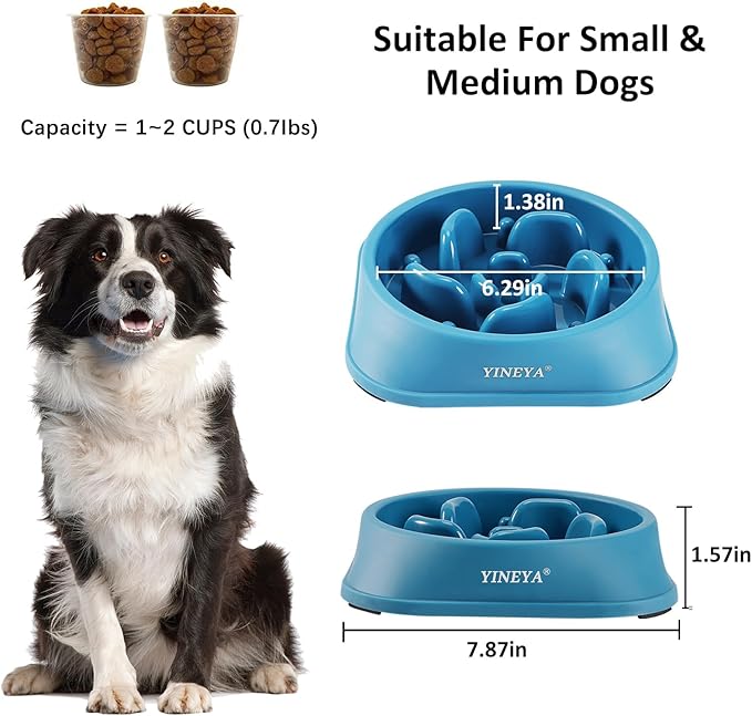 2PCS Slow Feeder Dog Bowls, Pet Supplies That Slow Down Eating, Pet Food Bowls, Maze Dog Puzzle Feeder for Medium Breed