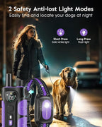SLOPEHILL Dog Shock Collar,4200FT Dog Training Collar with Remote,IPX8 Waterproof E-Collar with Beep,Vibration,Shock,Flash Light,No Shock Mode,Electric Shock Collar for Small Medium Large Dog,Purple