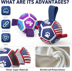 QDAN 2 Pack Small Dog Toys, Puppy Balls, Dog Balls with Straps for Small Breed, Soccer Ball for Dogs, Puppy Toys, Dog Birthday Gift (3.5 Inch)