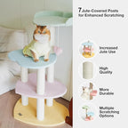 VETRESKA Cat Tree Cat Tower 38.6'' for Indoor Cats with Jute Covered Scratching Posts and Sweetheart Shape Platform, Multi-Level Cat Tower Activity Center Furniture for Kittens Cats and Pets