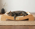 Mookie’s 26.5”x16.7” Extra Large Cat Scratcher Bed – Wooden Cat Couch with Natural Sisal – Cat Lounge Scratching Pad for Large Indoor Cats, Durable Horizontal Scratcher Furniture for Cats