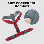 Plutus Pet No Pull Dog Harness, Adjustable Nylon Harness with Soft Padding, Reflective and Heavy Duty Dog Harness for Small, Medium, Large Dogs(Red, XL)