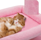 Athena Collection Cat Tree, 34 Inch Cat Tower for Indoor Cats, Multi-Level Cat Tree Tower Activity Center with Cat Scratching Post & Dangling Ball & Cat Condo, Cute Cat Tree, Soft Pink