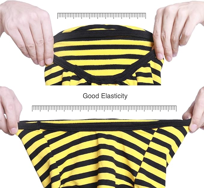 iChoue French Bulldog 100% Breathable Cotton Striped T Shirts Halloween Vest Clothes for Medium Dogs Tank Tops Frenchie Pug English Boston Terrier Pitbull Yellow Black Stripes - Large Plus