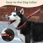 Mayerzon No Pull Dog Prong Collar Martingale, Personalized Pinch Collar with Geometric Patterns for Large Medium Small Dogs for Walking Training Festival, Easy to Use(M, Ethnic Green)