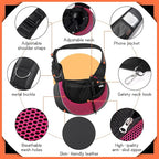 YUDODO Pet Sling Carrier for 2-5 lbs Small Dogs & Cats – Hands-Free Puppy Carrier with Safety Hook, Large Zipper Pocket, Soft Breathable Mesh, Adjustable Strap & Reflective Strip (Pink 3.0 S)