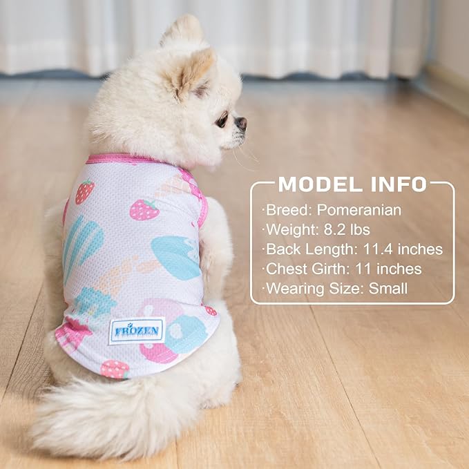 KYEESE 2Pack Dog Cooling Shirt, Breathable Dog Shirt for Small Dogs, Sun Protection Dogs Cooling Vest Tank Top, Lightweight Soft Sleeveless Summer Pet Clothes, Blue+Grey, M