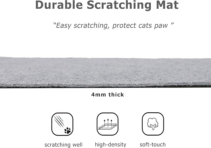 Cat Scratching Mat with Self-Adhesive for Climbing, Carpet Replacement for Cat Tree and Scratching Posts, Trimmable Couch Protector from Claws (78" L*15.7" W)