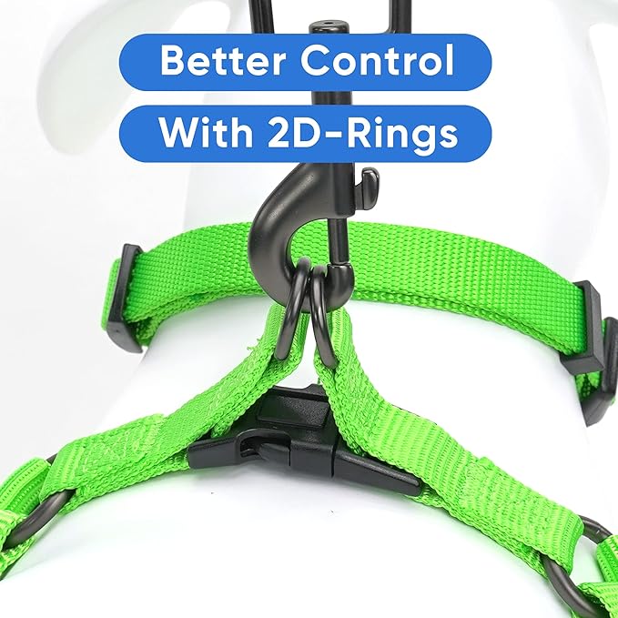 Pawtitas Solid Step-in Dog Harness – Adjustable No-Pull Vest for Puppies to Seniors, Safe & Comfortable L Green