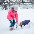 BEAUTYZOO Winter Dog Coat with Harness Built in, Warm Dog Puffer Jacket Vest Padded Fleece Cold Weather Coats Windproof Waterproof Snow Jackets Clothes for Small Medium Puppy, Blue S