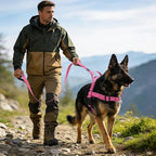 Annchwool No Pull Dog Harness with Front Clip and Easy Control Handle-Belly & Chest Adjustable Dog Harness and Leash Set for Small Medium Dogs-Heavy Duty Vest Harnesses Easy for Walking(Pink,S)