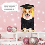 Dog Graduation Cap and Gown, Dogs Cats Graduation Holiday Halloween Costume Accessory(Black,Small)