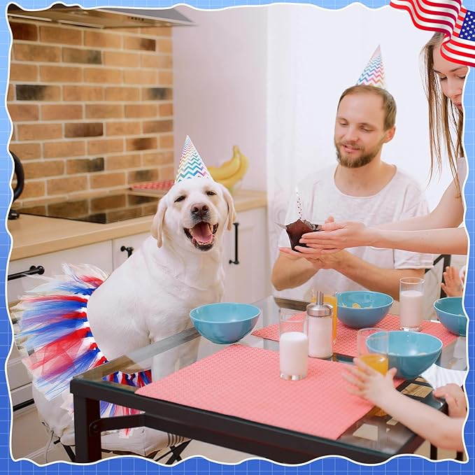 Dog Tutu Tulle Tutu for Dogs Small Large Medium Puppy Dress Ballerina Costume Skirt for Holiday Puppy Cats Bunny Pet Outfit Birthday Wedding Party Photo Prop Supplies(Red White and Blue)