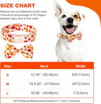 Tunkoo Dog Collar with Cute Bow Tie Pumpkin and Turkey Pattern - Durable, Adjustable and Stylish Thanksgiving Pet Collar, Available in Small Medium Large, L