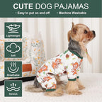 Dog Pajamas Pjs Spring Summer Dog Clothes for Small Dogs Girl Boy, Soft Stretchy Tiny Chihuahua Yorkie Puppy Clothes Doggie Onesies Cat Pet Jammies Outfit, Brown Monkey, L