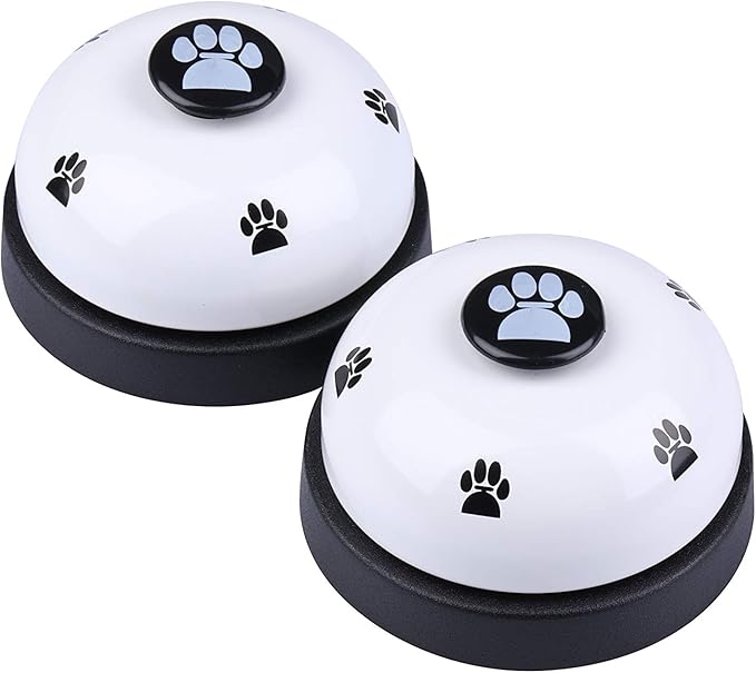 I-MART 2 Pcs Pet Training Bells, Tell Bell, Doggy Door Bell for Dog Cat (White)