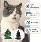 Corrugated Paper Cat Scratcher, High-Density - Pine Tree Design with Jingling Ball & Circular Track, Interactive Scratch Pad for Indoor Cats & Furniture Protection
