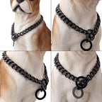 Durable Walking Dog Training Collar, Strong Stainless Steel Chain for Pitbull German Shepherd and Large Dogs.