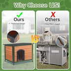 Outdoor Dog House Insulated with Openable Roof Floor for Effortless Cleaning Dog Kennel Weatherproof