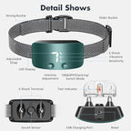 NBJU Bark Collar for Dogs,Rechargeable Anti Barking Training Collar with 7 Adjustable Sensitivity and Intensity Beep Vibration for Small Medium Large Dogs (Blackish Green)