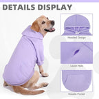KOOLTAIL Dog Hoodie for Large Medium Small Dogs,Soft&Warm Pet Sweater with Leash Hole and Pocket Boy Girl, Puppy Fall Winter Jacket Clothes,French Pitbull Cold Weather Coat Sweatshirt,Lavender SM