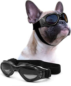 Petleso Dog Goggles Medium Breed, Dog Sunglasses for Medium Dogs Eye Protection Windproof, Black