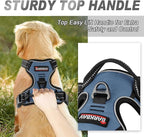 BARKBAY No Pull Dog Harness Front Clip Heavy Duty Reflective Easy Control Handle for Large Dog Walking(Navy,S)