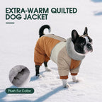 Kuoser Small Dog Coat - Warm Winter Jacket with Reflective Zipper, Built-in Harness, Perfect for Chihuahua, Yorkie (Brown XS)