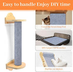 Uranshin Cat Scratch Mat, Trimmable Self-Adhesive Furniture Protector, Scratching Post Carpet 78.7"x15.8" Couch Protector From Claws (Light Grey)