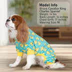 KYEESE Dog Pajamas Velvet Dog Pajamas Small Sized Dogs Soft Dogs Clothes Pet Coat Stretchy Doggie Pjs Pet Costume with Yellow Ducks Pattern Comfy Doggie Jammies Onesie, Medium