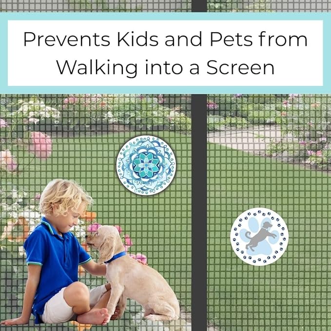 Screen Door Magnets Double Sided – Keep People, Kids, and Dogs from Running into The Screen Door - Robbins Aria Blue Mandala