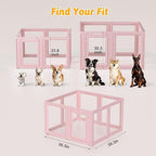 DIY Clear Acrylic Dog Playpen House,Quick Easy Assembly and Disassembly,Strong Floor Suction,Indoor and Outdoor Use,Easy Cleansing Puppy Fence (Skin Pink, 30.3" H, 8PCS)