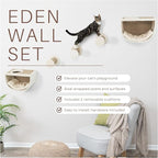Trixie Eden Wall Mounted Cat Lounge – Space-Saving Cat Wall Shelves for Climbing, Jumping & Vertical Play – Cat Furniture with Elevated Shelves & 3 Platforms – Gray-Greige, 18.9 x 11.8 x 13 in