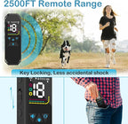 Dog Training Collar with Remote Control, 2500FT Coverage Range and 4 Training Modes, IP67 Waterproof Rechargeable E Collar for Dogs Training for All Breed