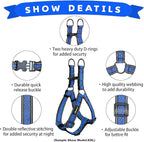 Dog Harness, No Pull, Reflective, Adjustable, Stops Pets from Pulling and Choking, Medium/Large, Blue, XL