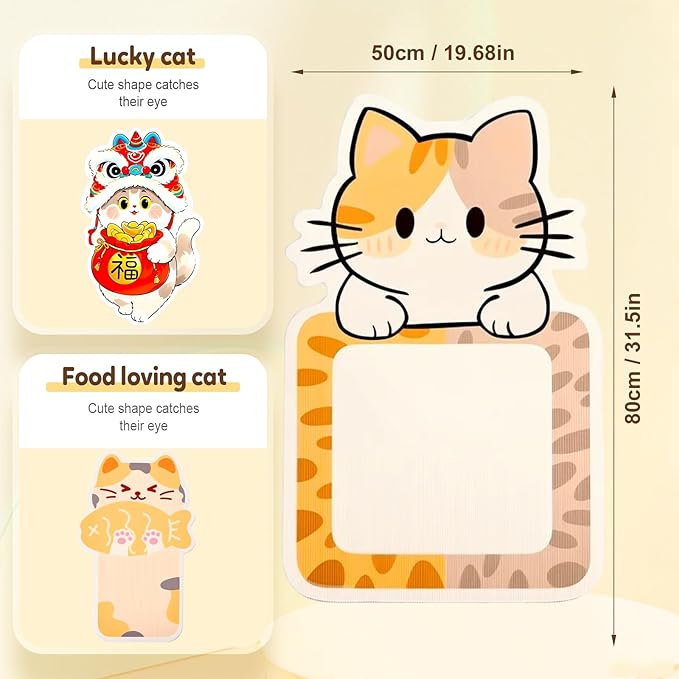 Wall Mounted Cat Scratcher, 2025 New Cat Scratcher Mat, Wall & Floor Cat Scratcher Pad, Self-Adhesive Cat Scratching Mat, Trimmable Self-Adhesive Carpet, Cats Scratchers for Indoor Cats (Colourful-D)