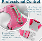 BARKBAY Dog Harness No Pull with ID Tag Pocket - Heavy Duty, Reflective, Easy Control for Large Dogs(Pink,XL)