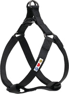 Pawtitas Solid Step-in Dog Harness – Adjustable No-Pull Vest for Puppies to Seniors, Safe & Comfortable L Black