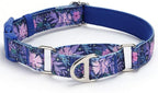 Martingale Collar for Dogs - No Slip Choke Heavy Duty Collar with Reflective Nylon, Quick Release Buckle & Bohemian Floral Pattern for Training, Walking & Overexcited Dogs L